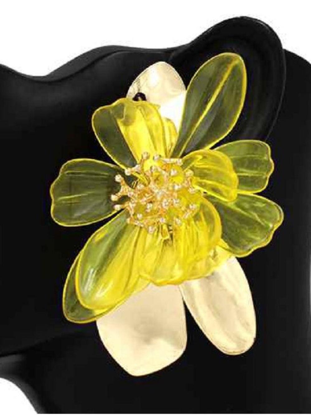 Yellow Flower Statement Earrings - Women Jewelry-earrings only